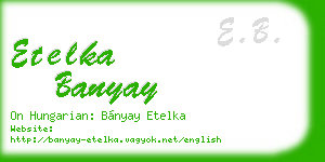 etelka banyay business card